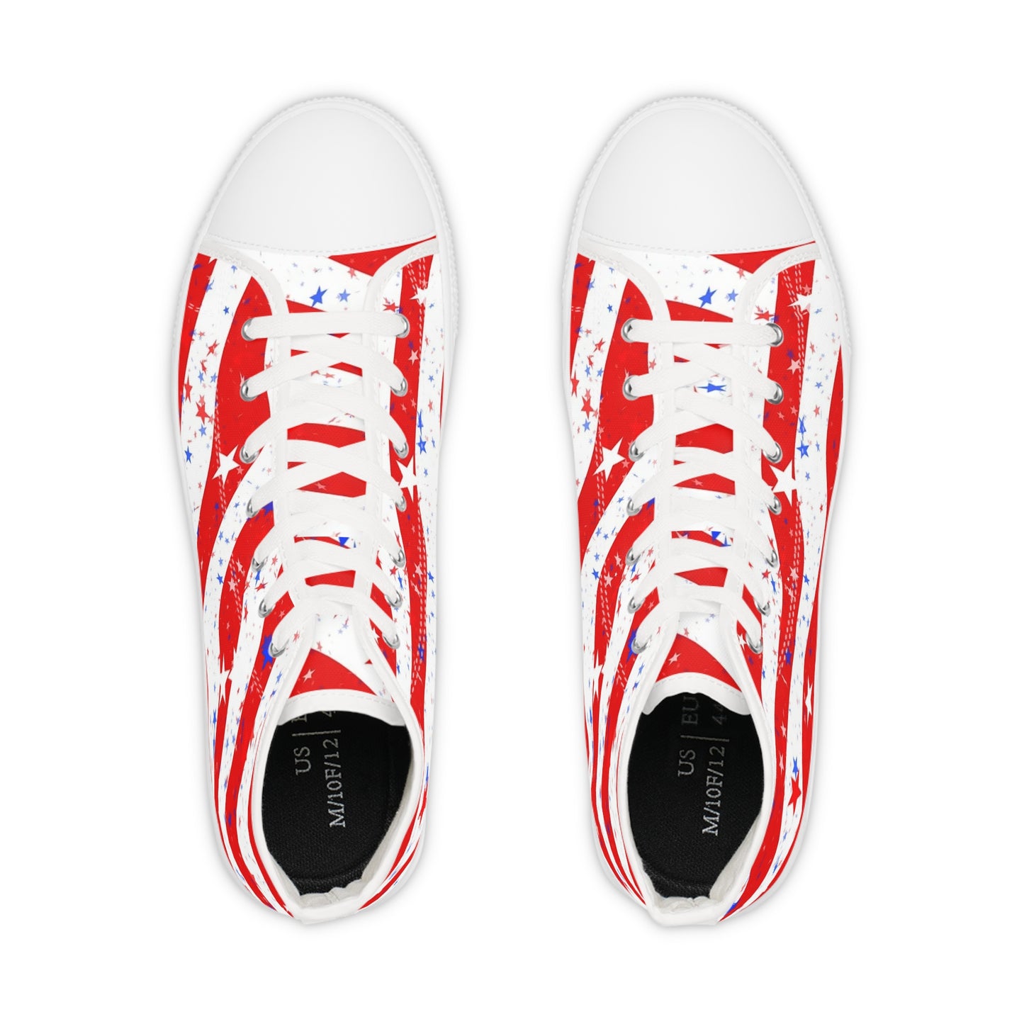 Patriotic High Top Sneakers | Stars & Stripes Comfort Footwear, Festival Shoes, Independence Day Gear, Casual Style, Gift for Him