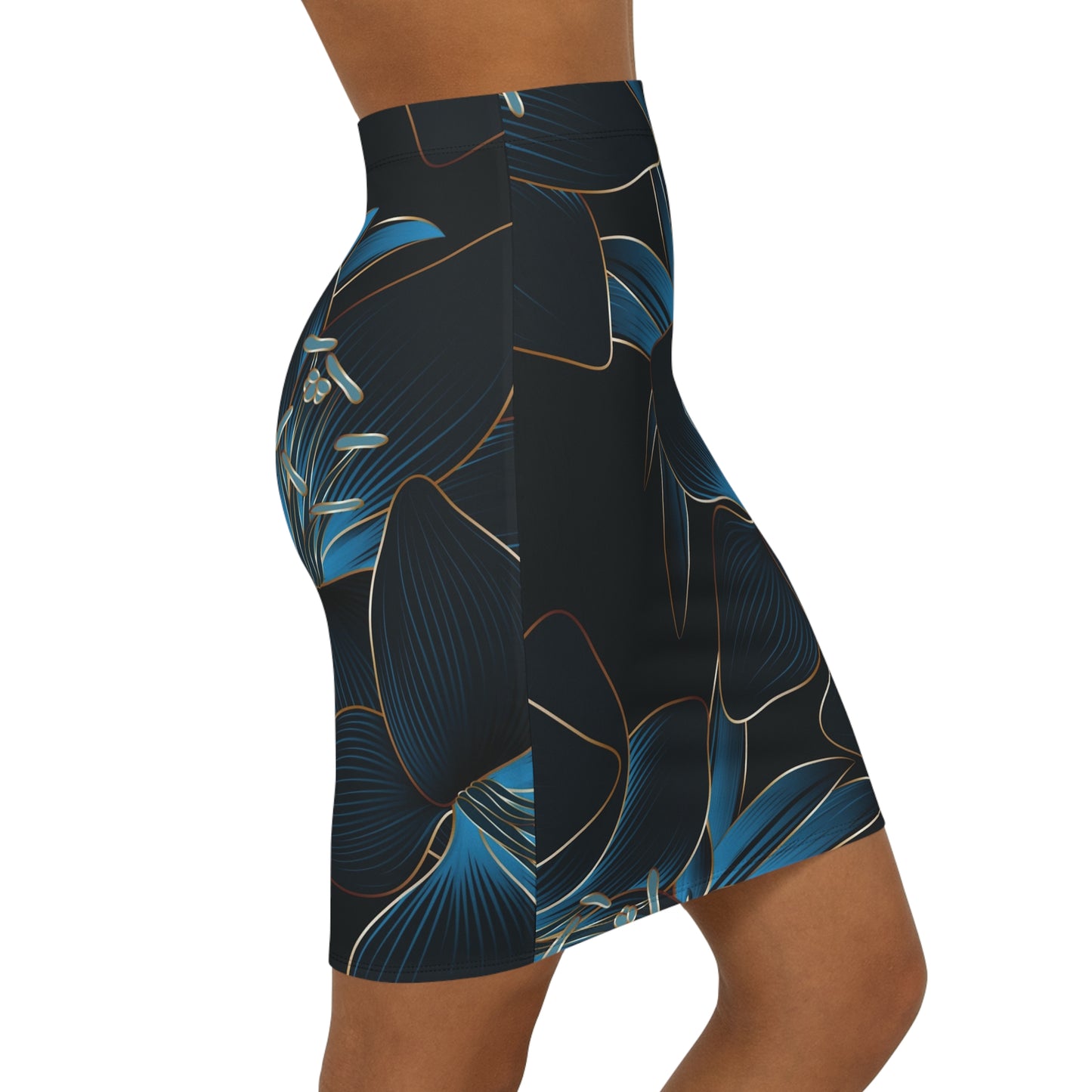 Women's Floral Mid-Waist Pencil Skirt, Elegant Pencil Skirt, AOP Floral Skirt, Stylish Office Wear, Versatile Date Night Outfit, [...]