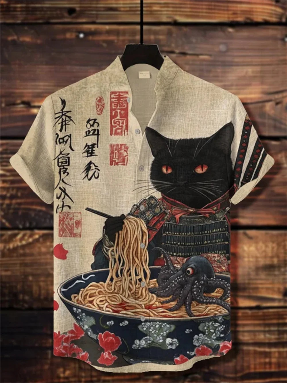 Men's Summer Linen Shirt Short Sleeve Stand up Collar Printed Street Casual Outdoor Vacation Fashionable Clothing