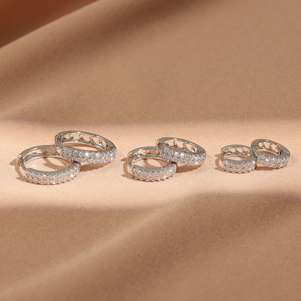 6pcs Shiny Zircon Ear Rings White Gold Color Huggie Cartilage Piercing Ear Cuff Tiny Earring for Women Jewelry Gift