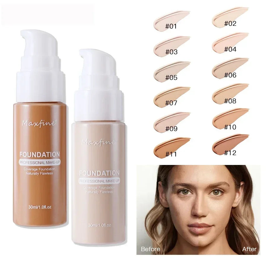 Matte Liquid Foundation Effective Concealer Waterproof Sweat-resistant Makeup Professional Light Thin Delicate Foundation