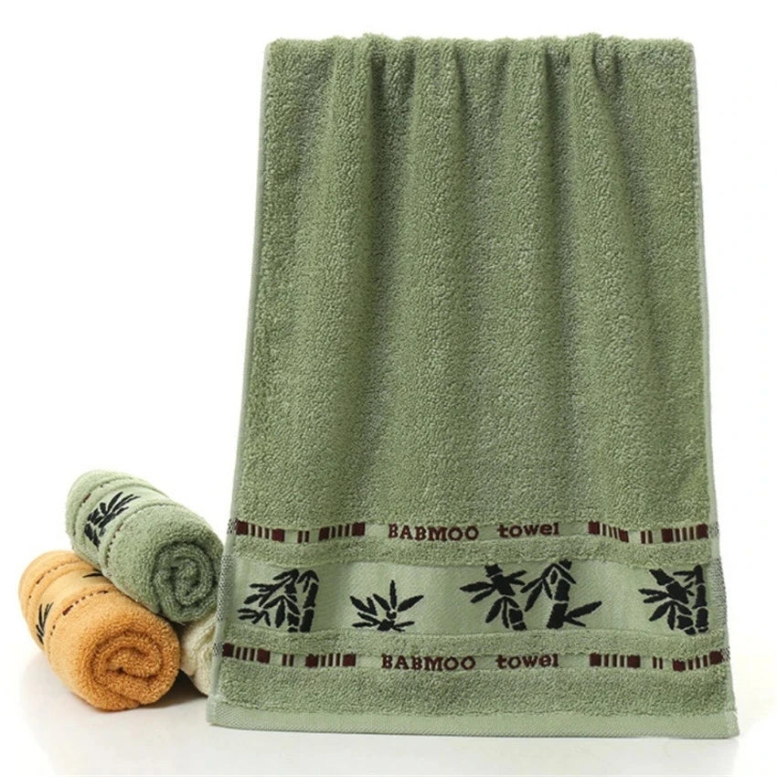 Bamboo Fiber Towel Set – Thick, Absorbent Bath & Face Towels for Home and Beach Use