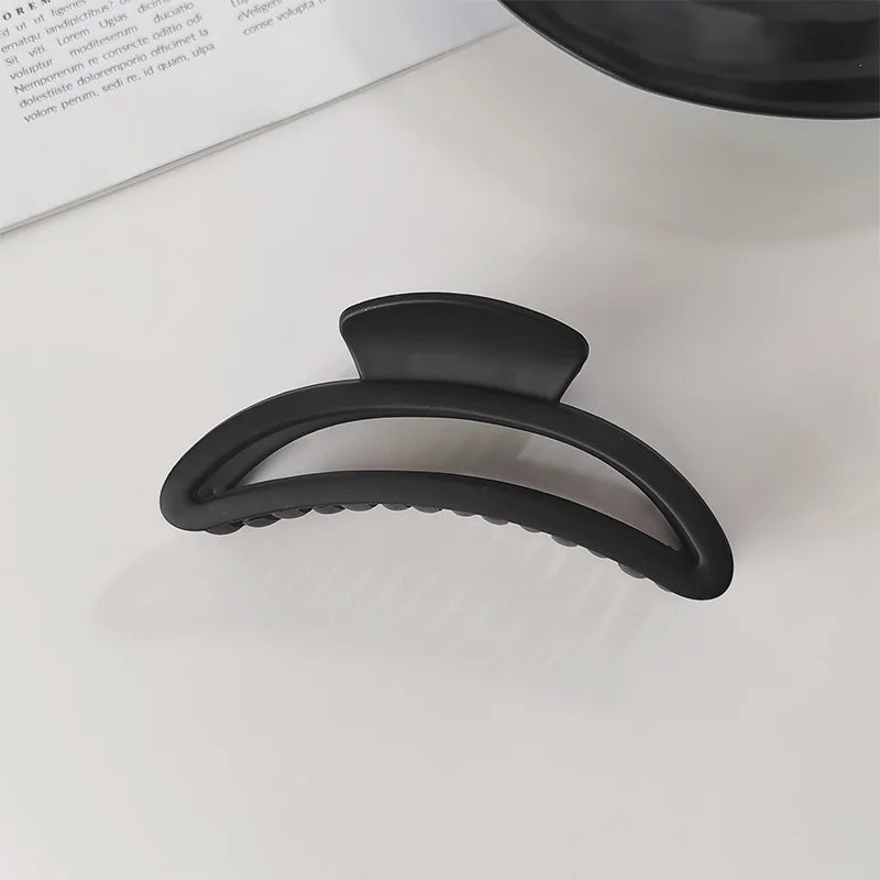 Women Elegant Black Geometric Plastic Hair Claw Lady Sweet Long Hair Holder Toothed Hair Clips Hairpins Fashion Hair Accessories