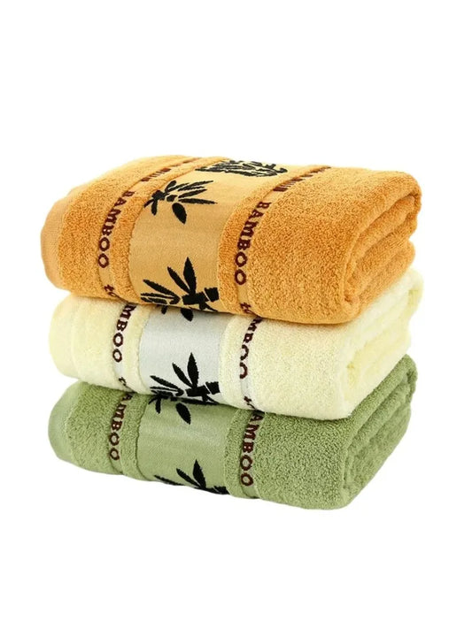 Bamboo Fiber Towel Set – Thick, Absorbent Bath & Face Towels for Home and Beach Use