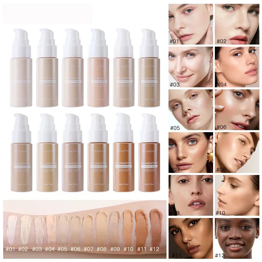 Matte Liquid Foundation Effective Concealer Waterproof Sweat-resistant Makeup Professional Light Thin Delicate Foundation